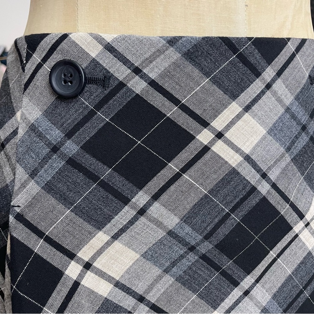 Y2K Express Plaid Skirt Gray 4 Prep Academia Schoolgirl Grunge Mini - Picture 4 of 16